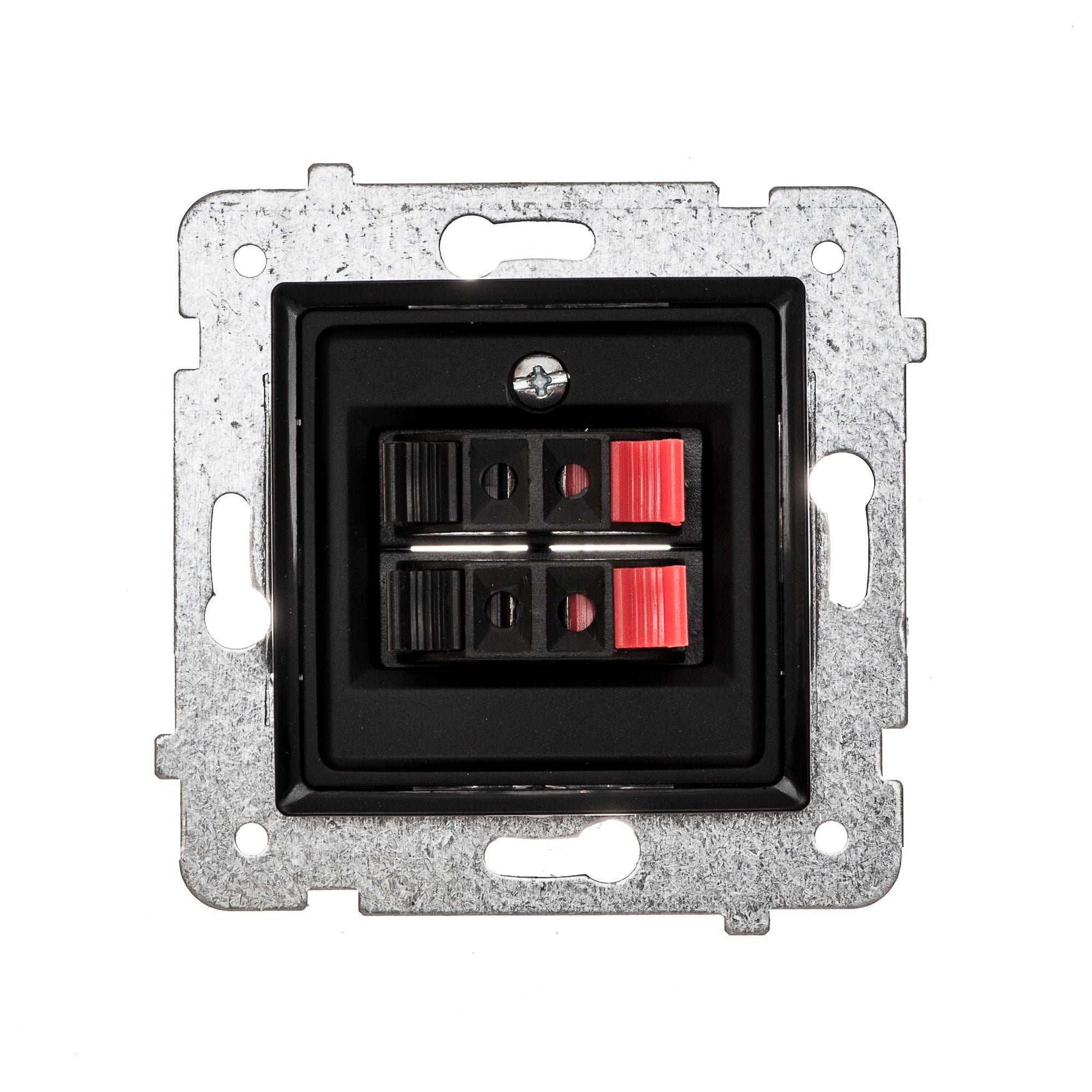 Polmark Rosa czarny mat gniazdo głośnikowe podwójne