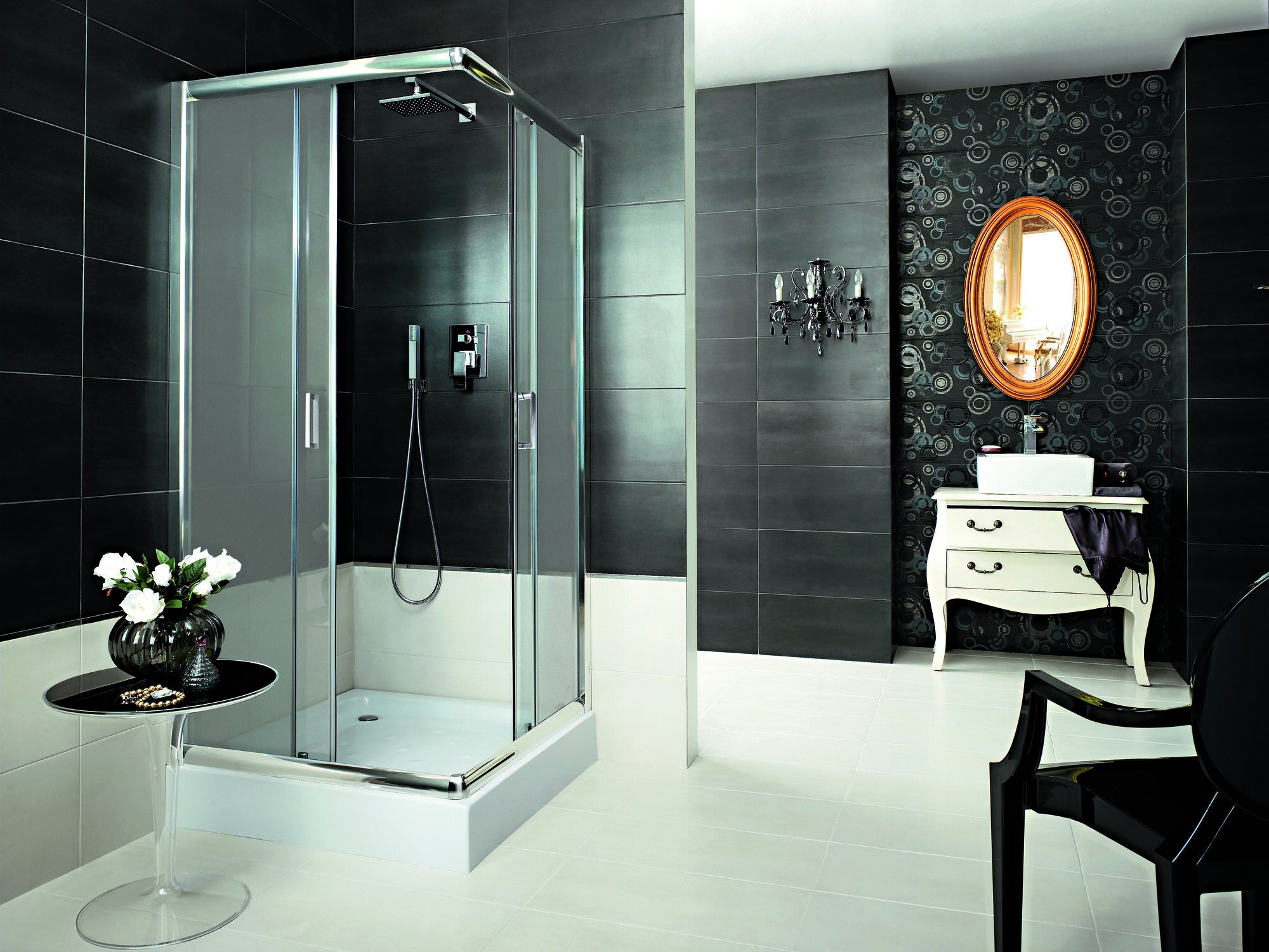 Kabina prysznicowa Deante Dill 90 x 90 cm chrom szkło szronione 1