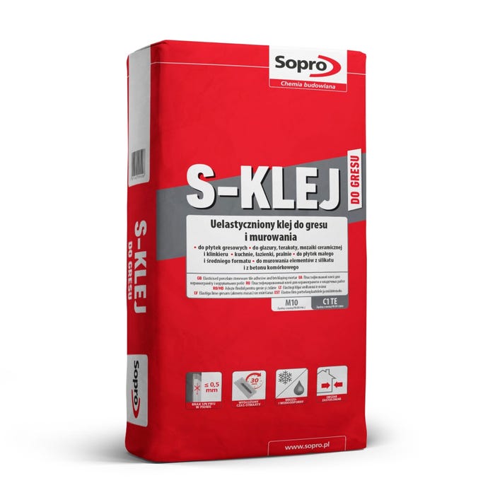 Zaprawa klejowa S- klej do gresu Sopro 22.5 kg