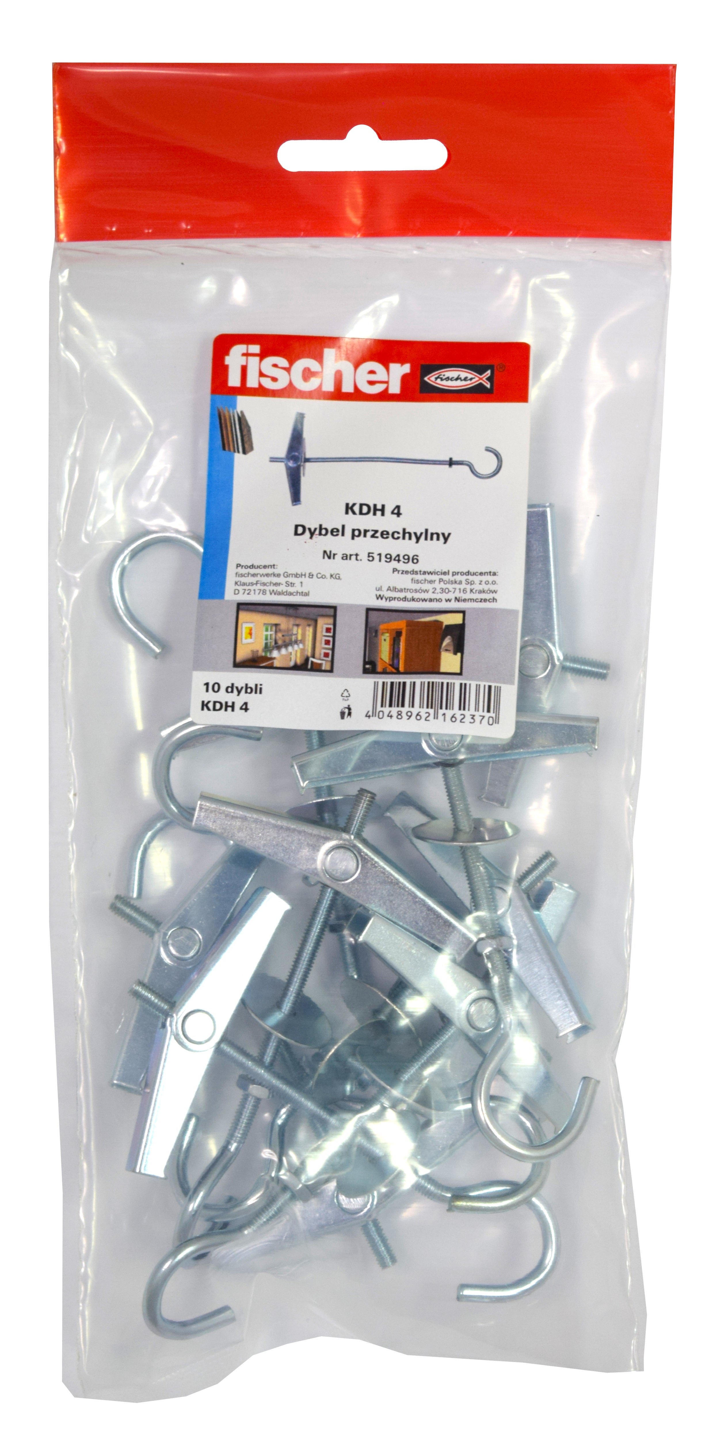 Kołek przechylny z hakiem KDH 4 (10 szt.) 1