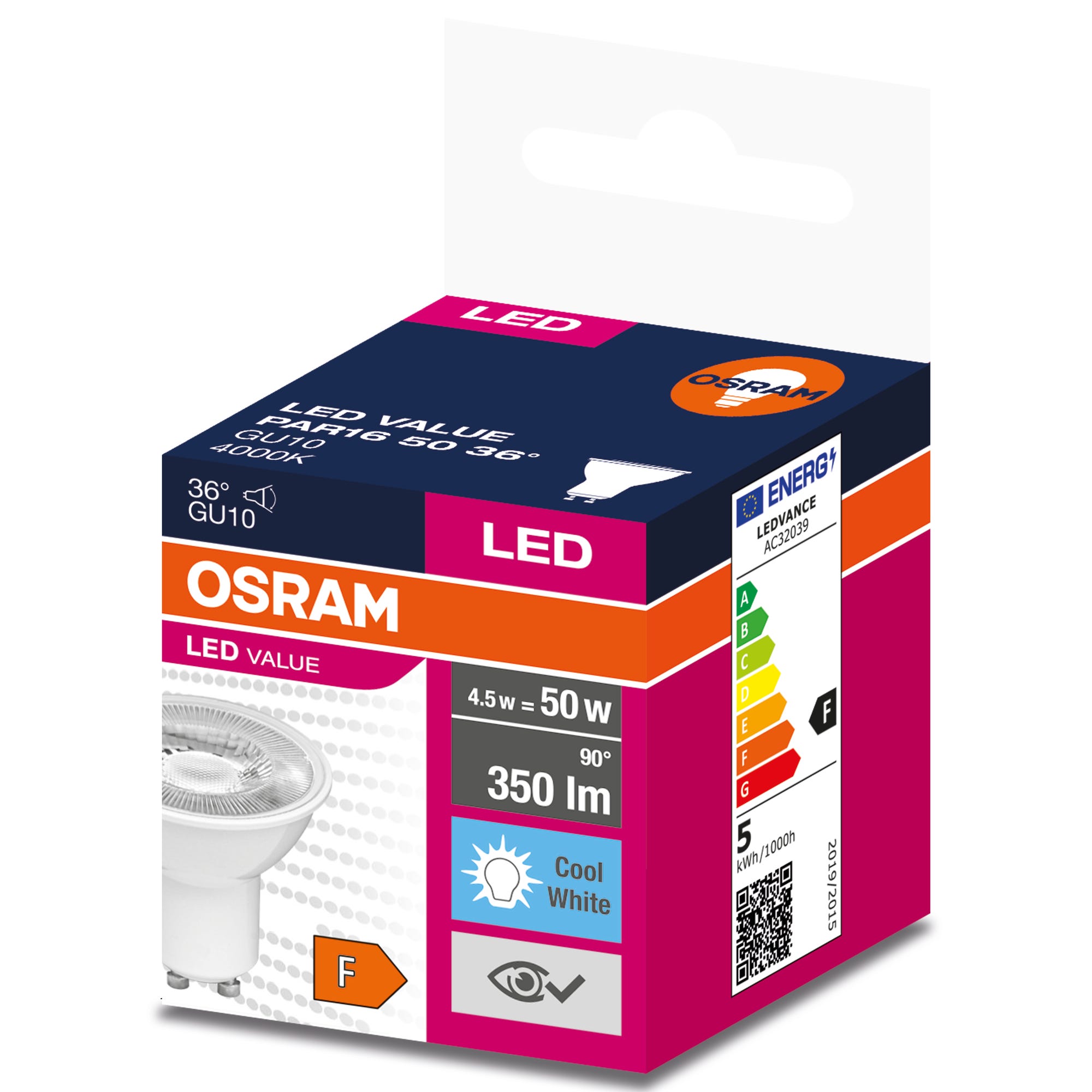 Żarówka LED GU10 4,5W 350lm 4000K 2