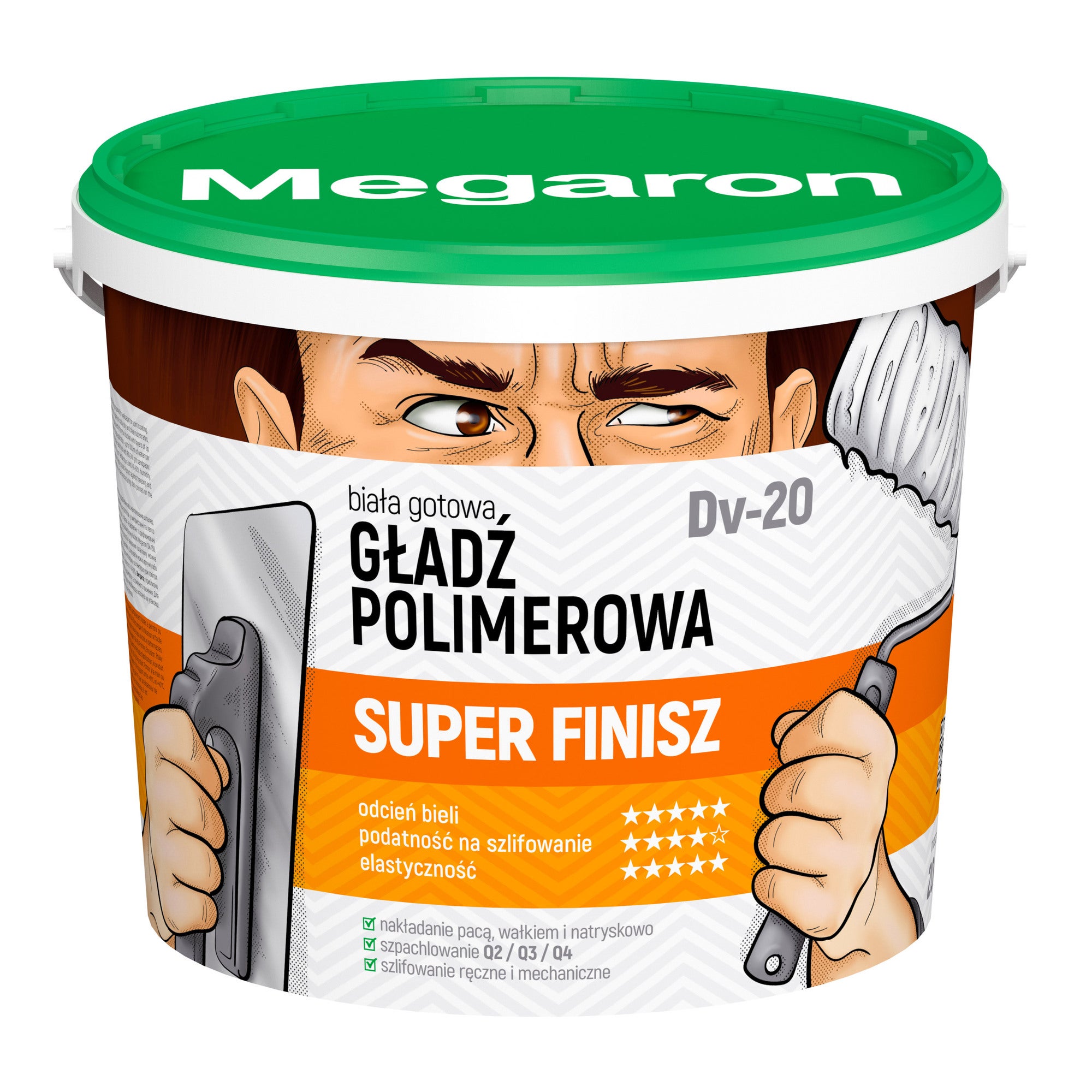 Gładź polimerowa Megaron Super Finisz 20 kg, biała 1