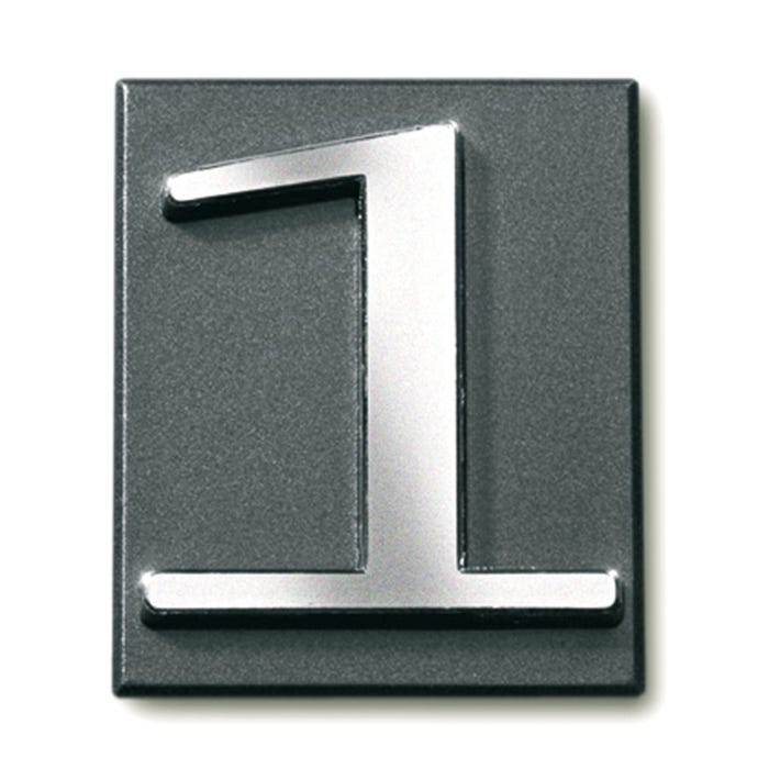 Cyfra 1 samoprzylepna grafit 4x4.7 cm