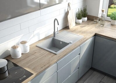 Zlewozmywak granitowy Deante Zorba 44 x 58 cm biały 1