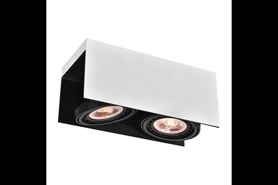 Oprawa sufitowa Verso 2x GU10 , ES111, biało-czarny, średnica 31cm, materiał metal