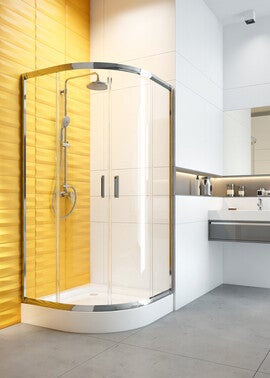 Kabina prysznicowa półokrągła Deante Dill 80 x 80 cm chrom 1