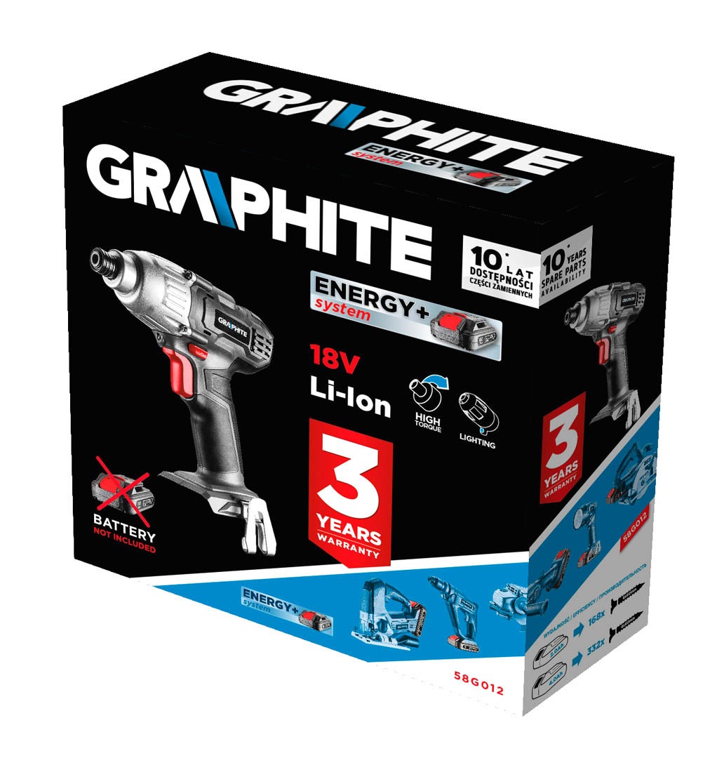 Zakrętarka udarowa 1/4" 18V 180Nm 58G012 Graphite / bez aku 1