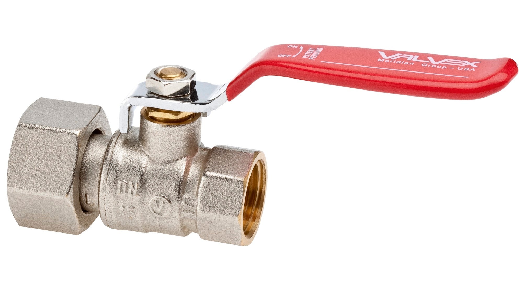 Zawór kulowy Spin GW 1/2x3/4" z obrotową nakrętką i dźwignią