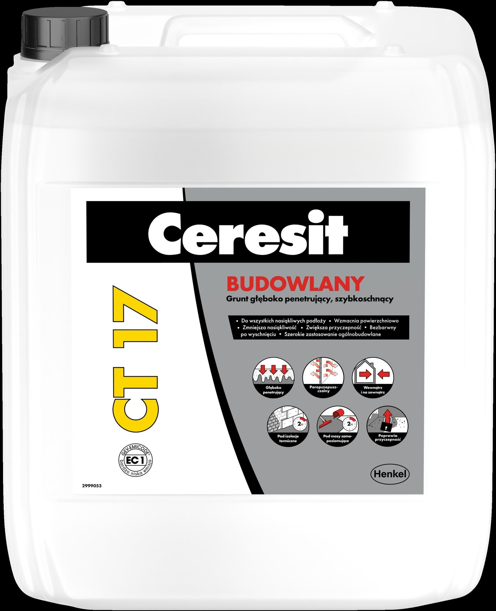 Grunt głęboko penetrujący budowlany Ceresit CT17 10 l, szybkoschnący