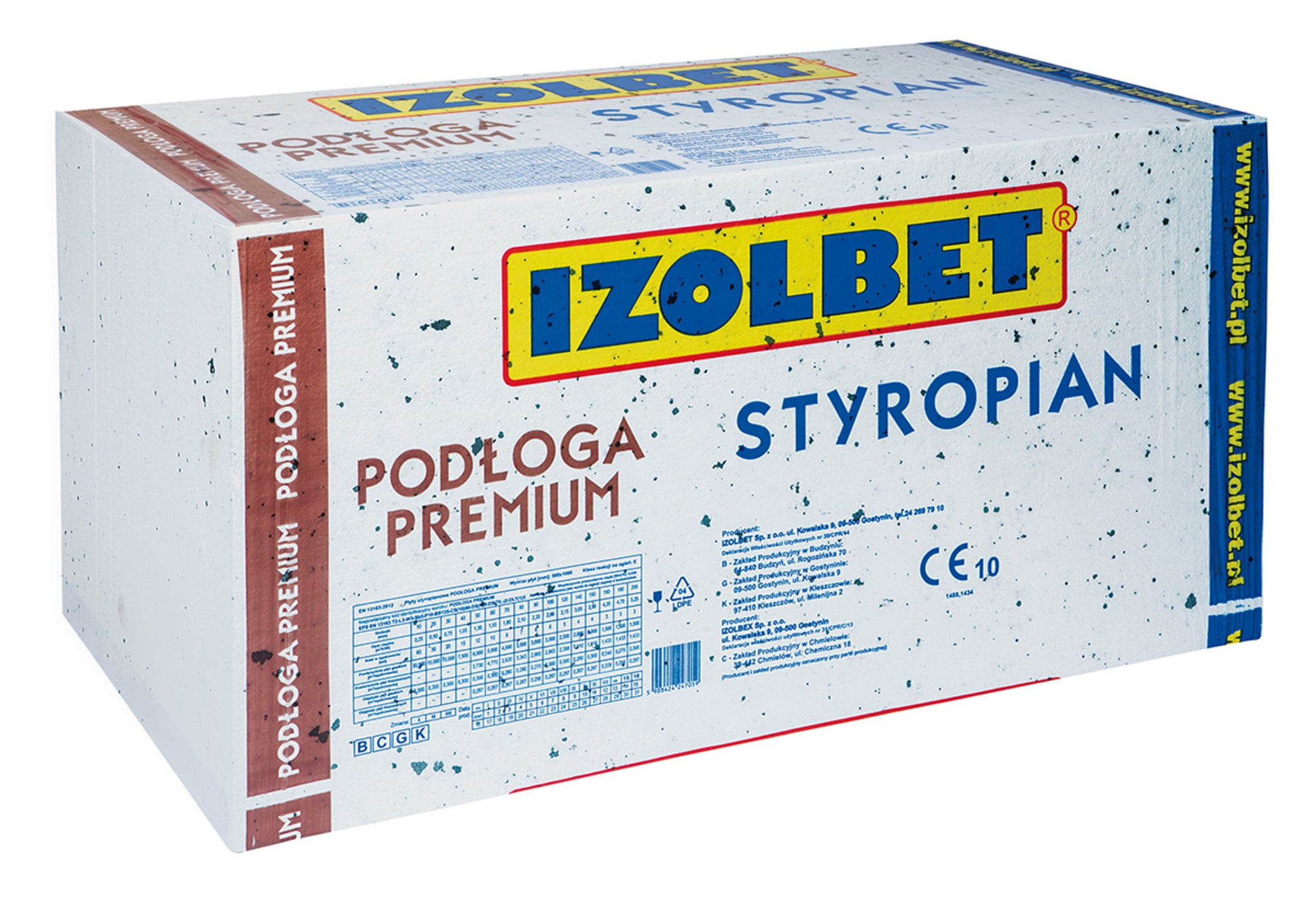 Styropian Izolbet Podłoga Premium 38 5 cm EPS80 0,038 W/(mK) 6 m2 0