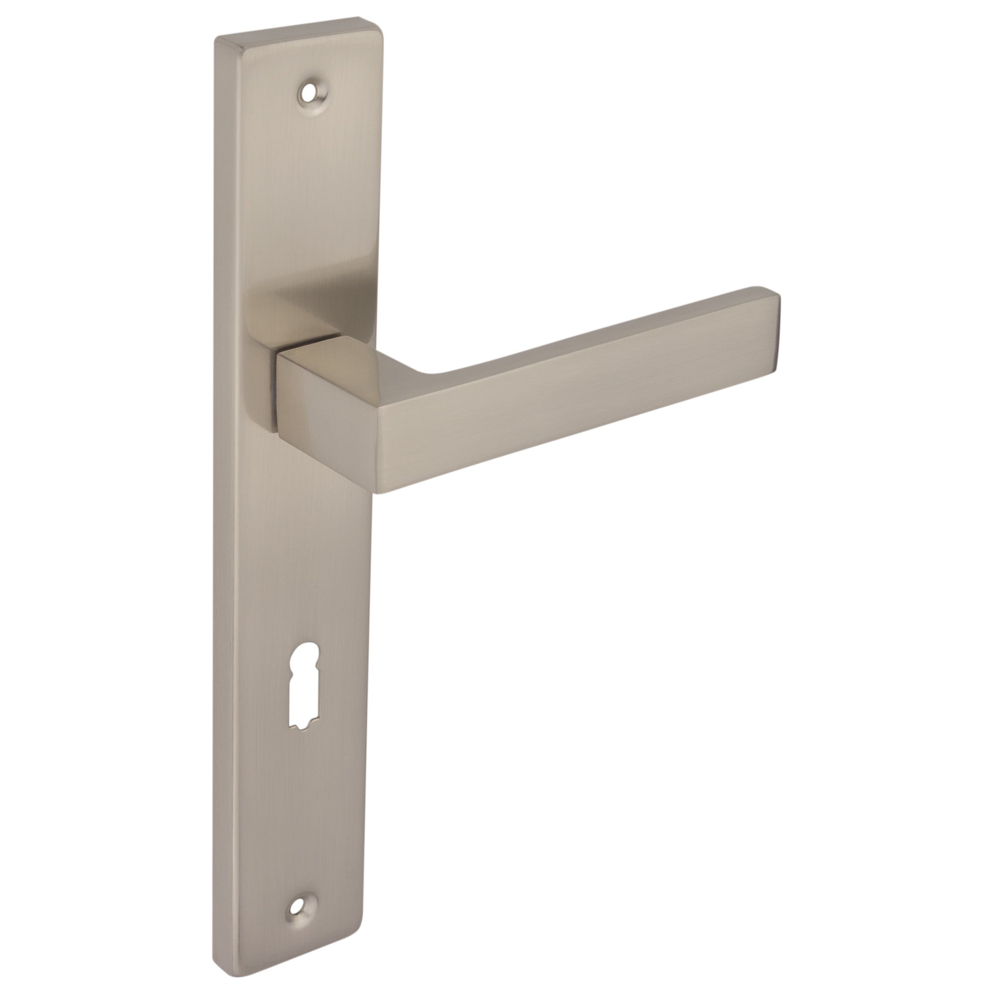 Klamka Cubus 72 mm na klucz nikiel satyna