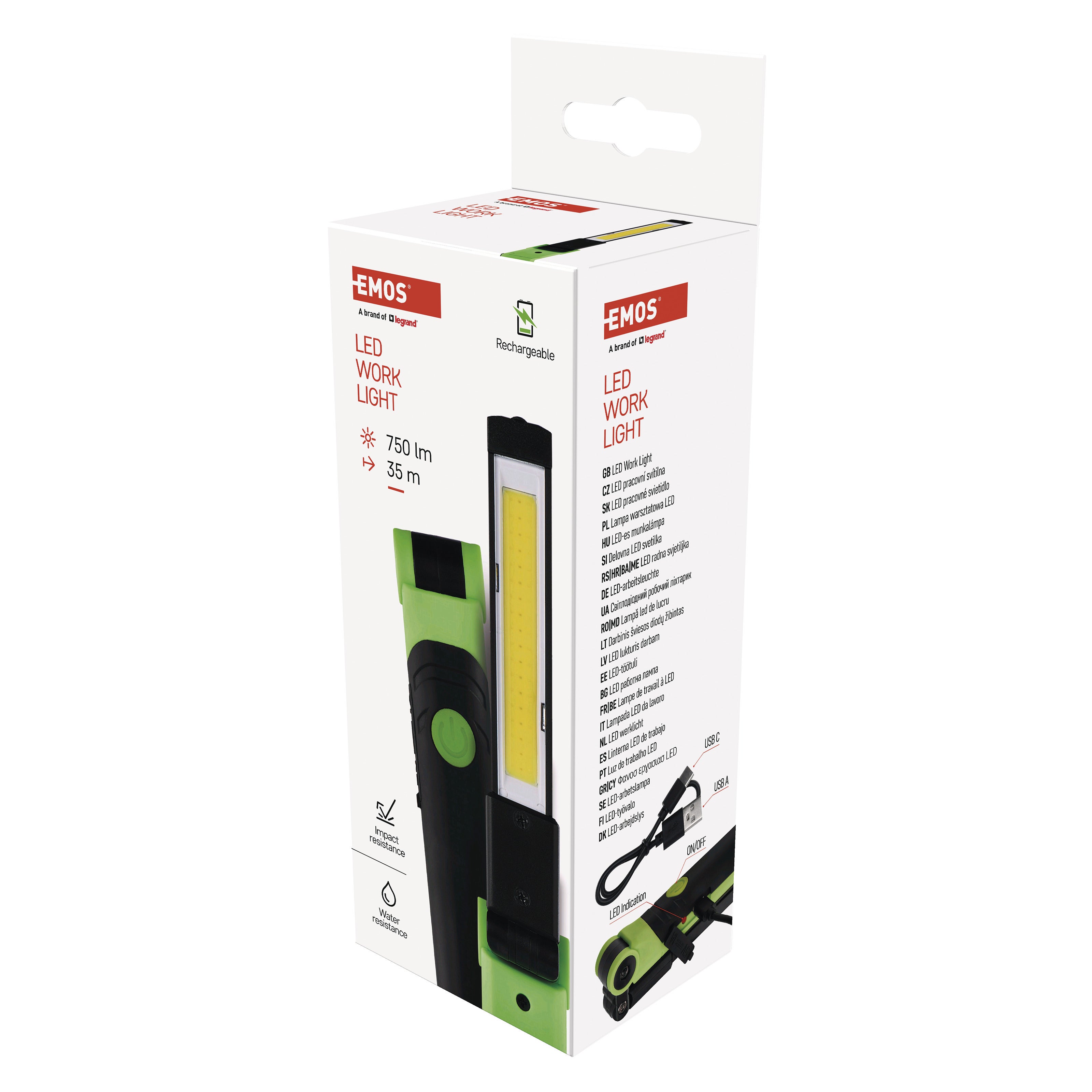 Latarka akumulatorowa warsztatowa 750lm 2000 mAh USB-C IP44 1