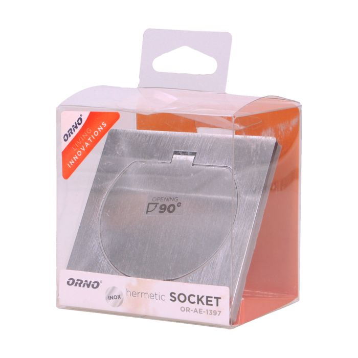 Hermetyczne gniazdo elektryczne pojedyncze, IP55 stal nierdzewna 1