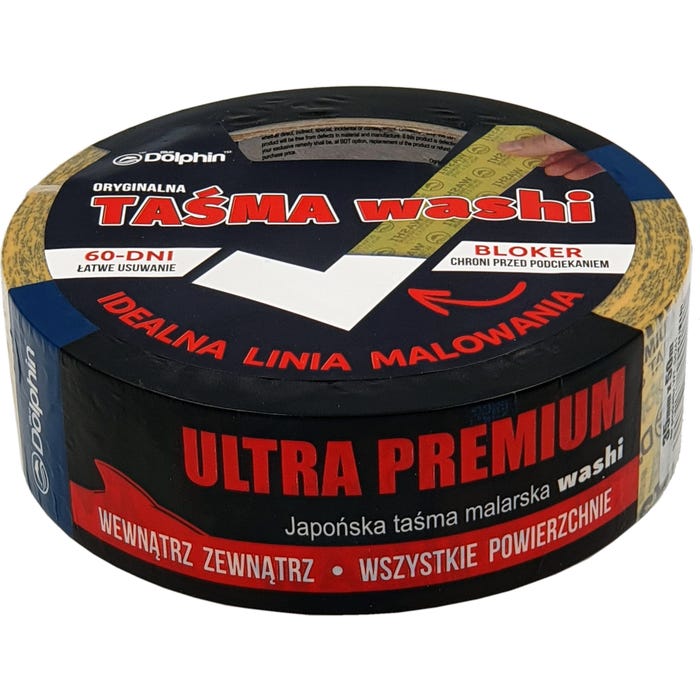 Taśma malarska do odcinania kolorów BlueDolphin Washi 35mm x 50m