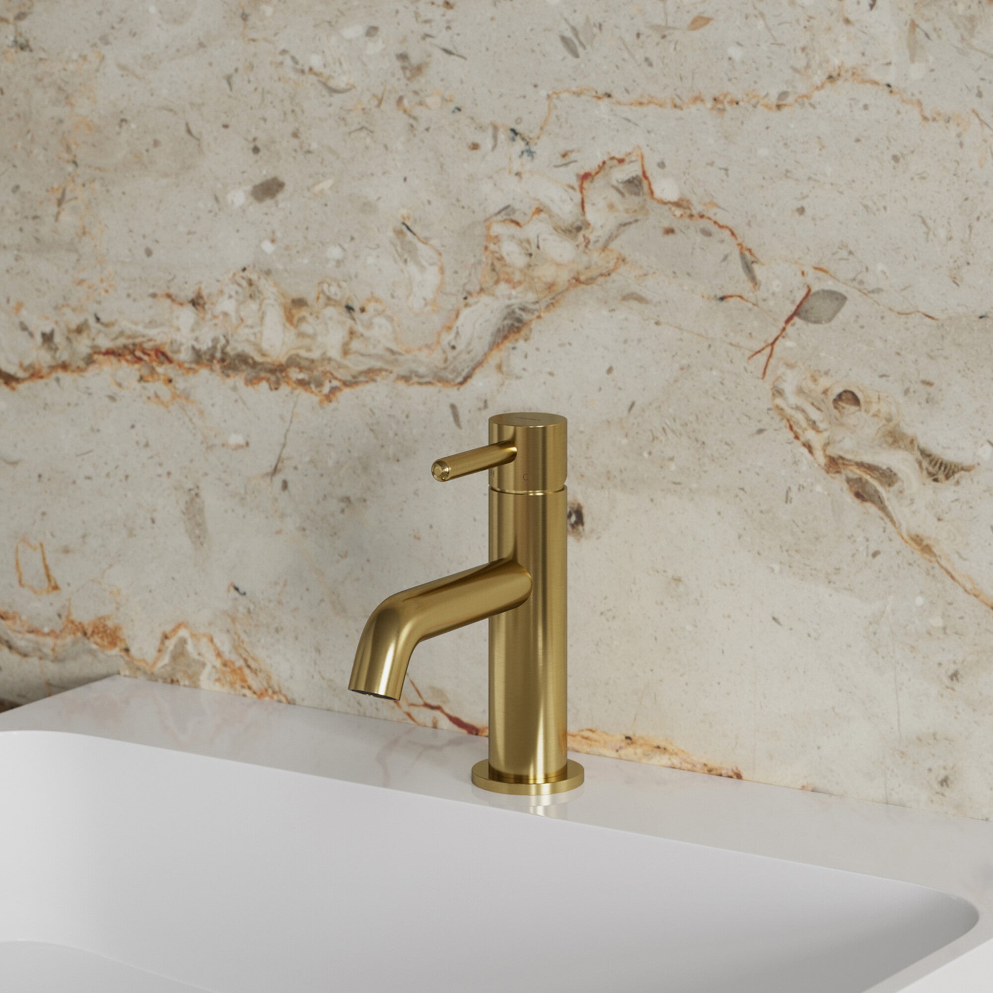 Bateria umywalkowa Omnires Y złota szczotkowana 1