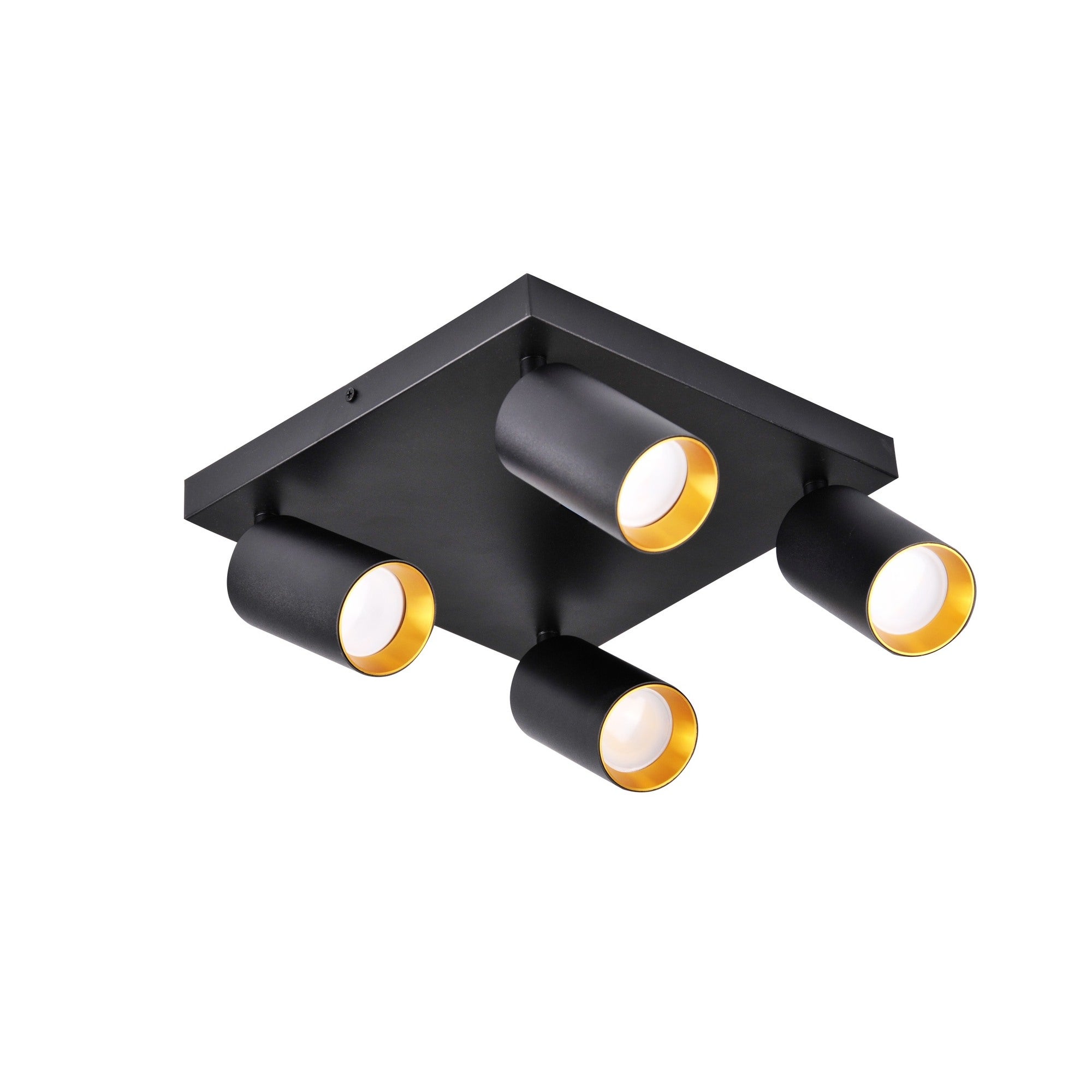 Lampa ścienno-sufitowa GU10 MARIBEL 4xGU10 10W kolor czarny + czarne/złote pierścienie 1