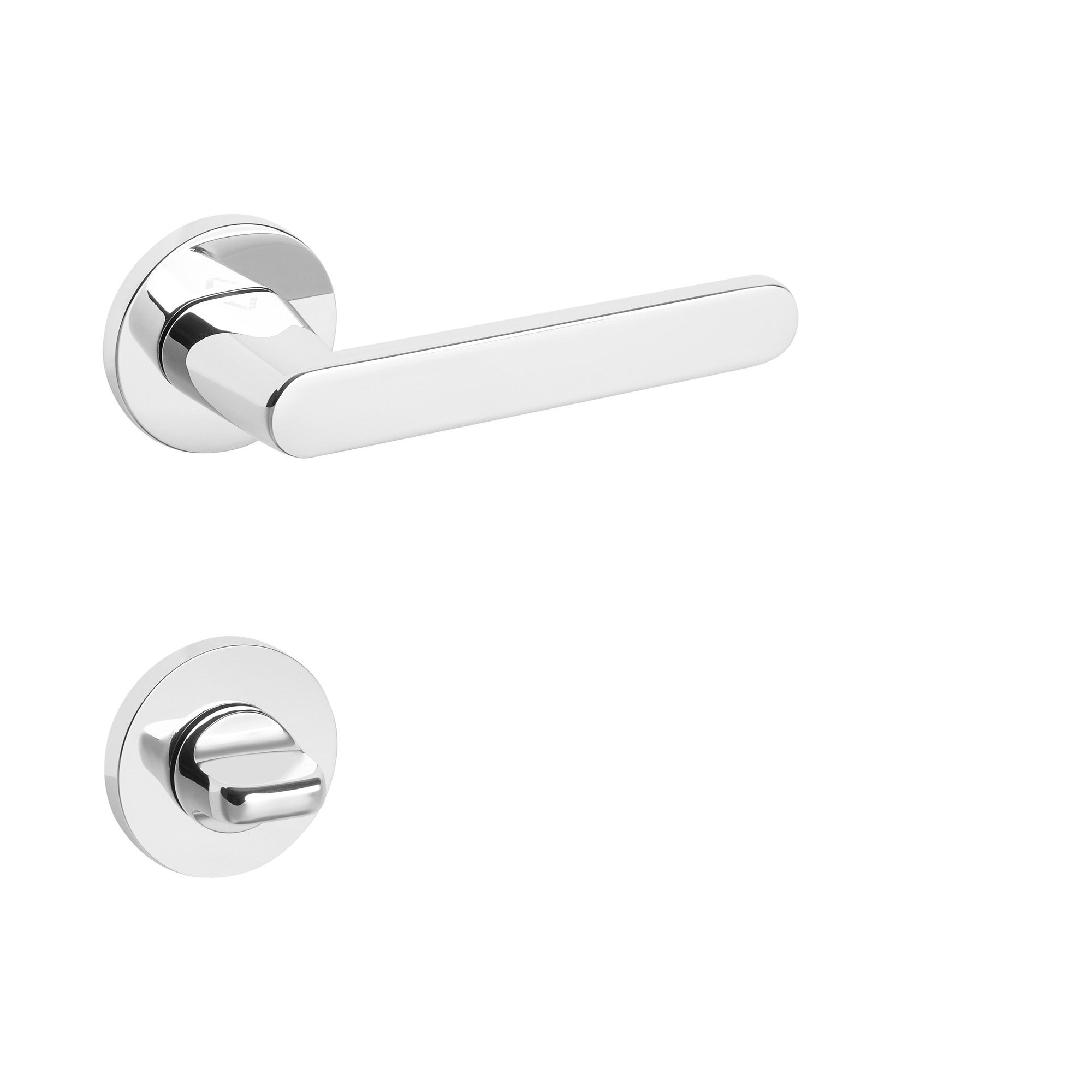 Klamka Simple z krótkim szyldem wc srebrny 0