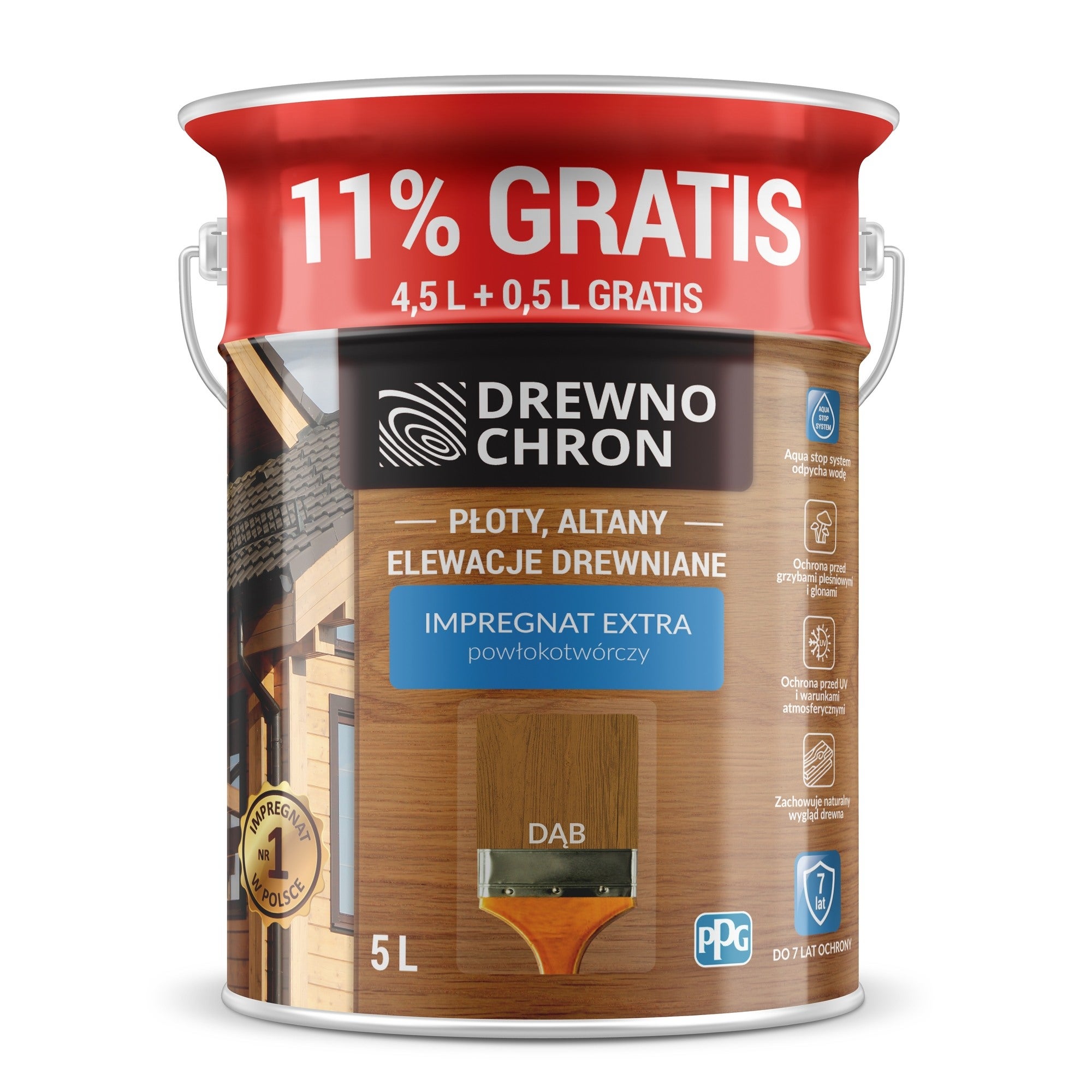 Impregnat Drewnochron Extra dąb 4,5+11%l 1