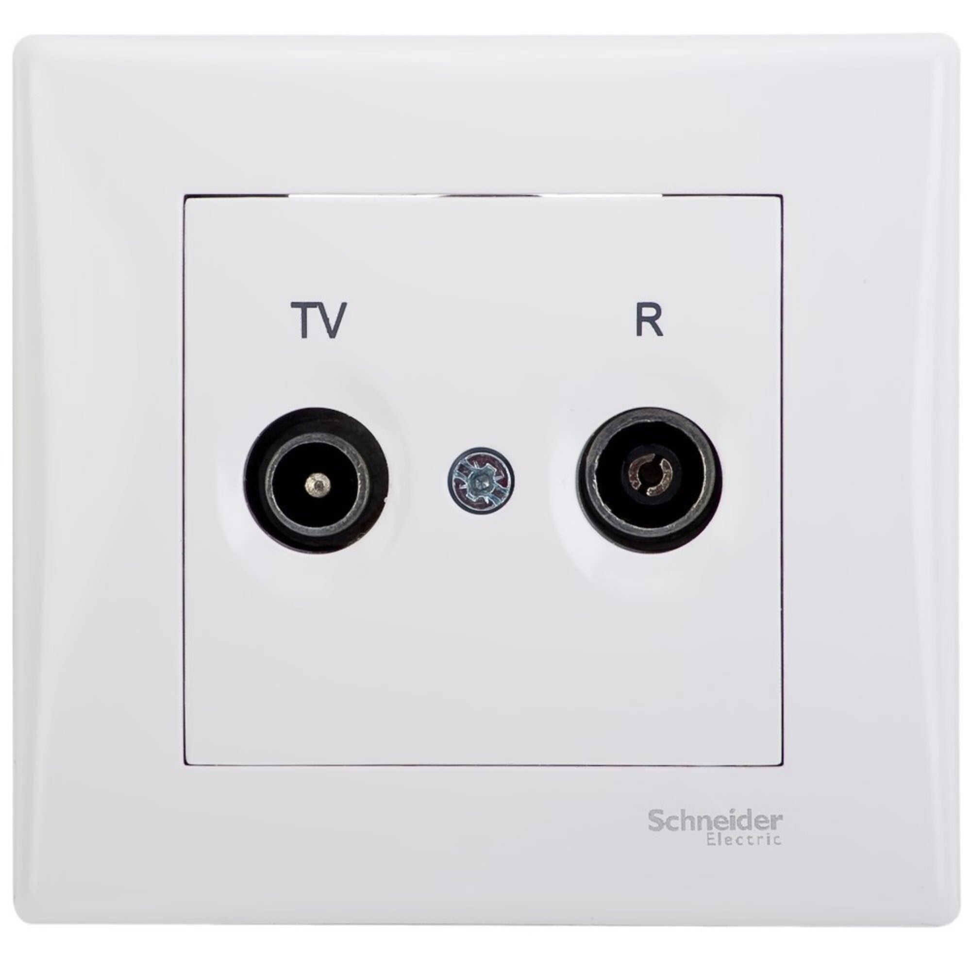 Schneider Sedna biały gniazdo antenowe RTV końcowe z ramką 1