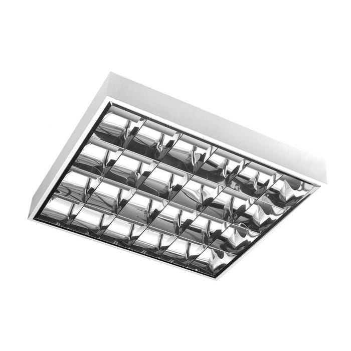 Oprawa rastrowa 4x T8 LED 60x60cm, natynkowa, z okablowaniem
