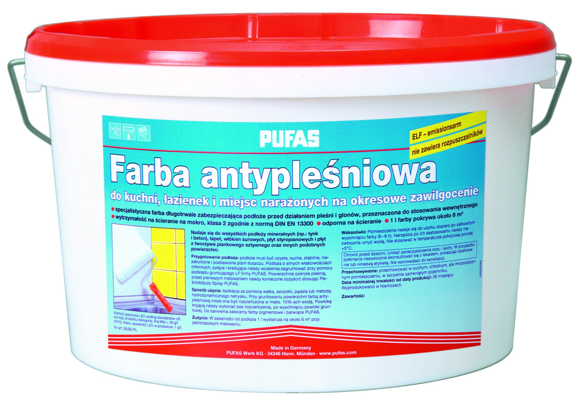 Farba antypleśniowa E.L.F. Pufas biała 5l