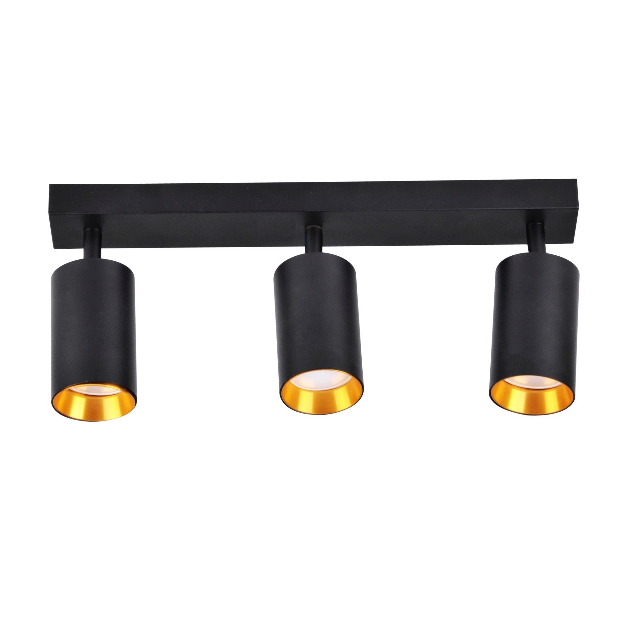 Lampa ścienno-sufitowa GU10 MARIBEL 3xGU10 10W kolor czarny + czarne/złote pierścienie