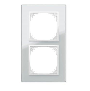 Santra biały ramka szkło x2