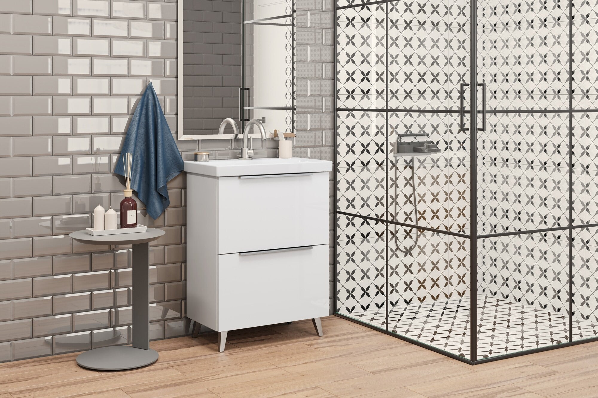 Szafka z umywalką Meble21 Manta 50 x 35 cm biała 2