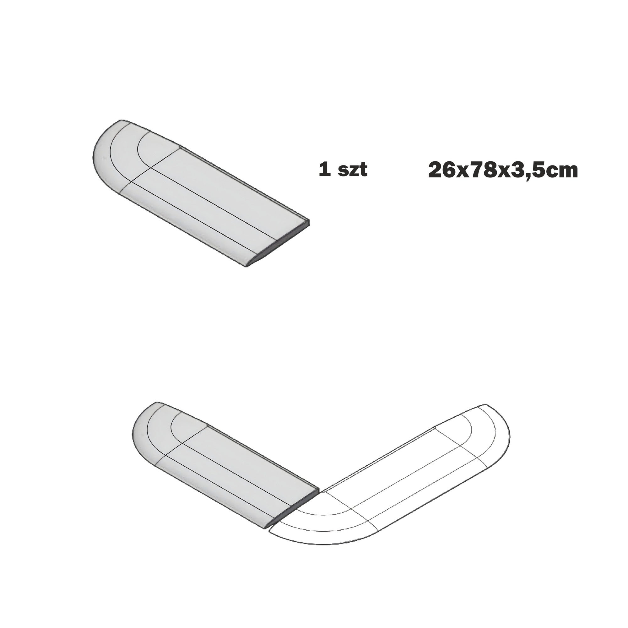 Najazd do brodzika UniRamp Schedpol 78 x 26 x 3,5 cm biały gładki