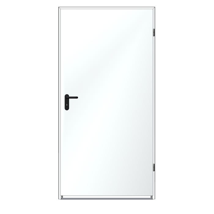 Drzwi techniczne zewnętrzne Zk Iso 100 cm, ocieplone styropianem, RAL 9016