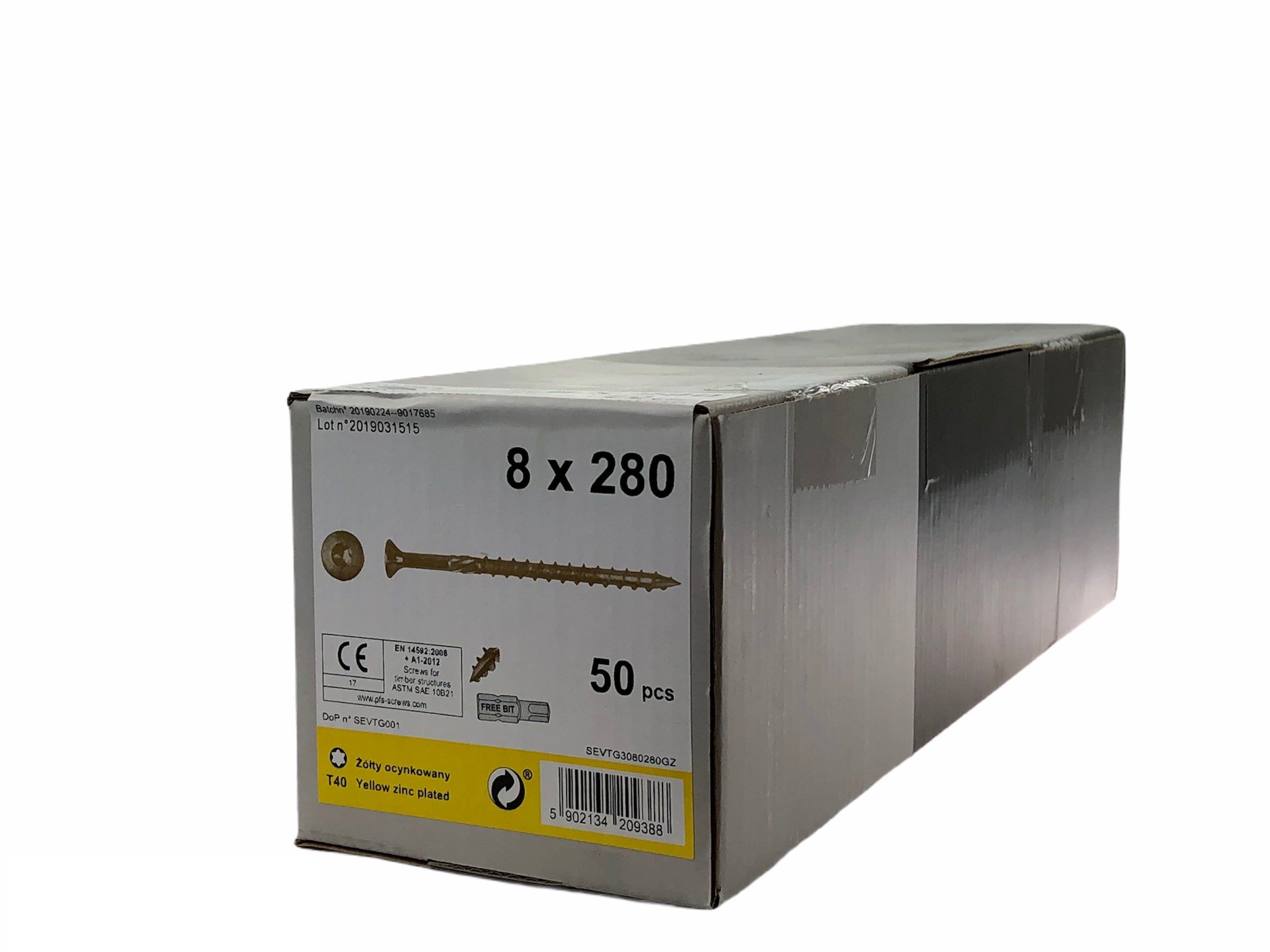 Wkręt konstrukcyjny 8.0x280 mm (50 szt.) 1