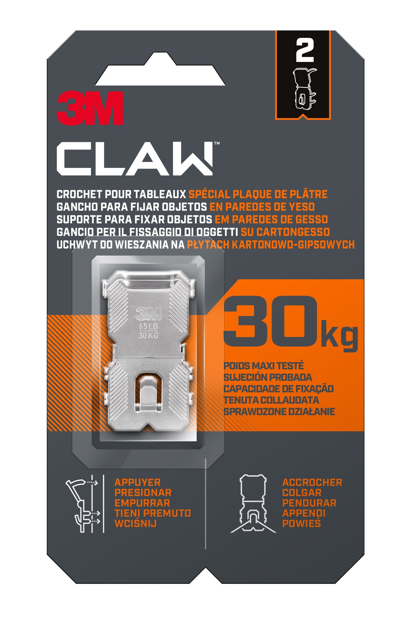 Claw uchwyt do płyt k/g 30kg (2 szt.)