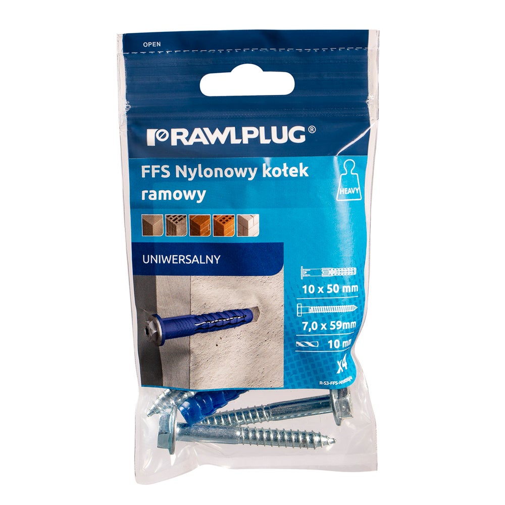 Kołek ramowy FFS z kołnierzem 10x50 mm (4 szt.) 1