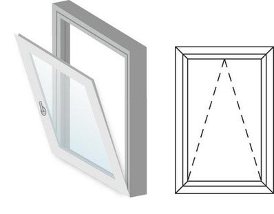 Okno fasadowe 2-szybowe  PCV O6 uchylne jednoskrzydłowe 1165x835 mm białe