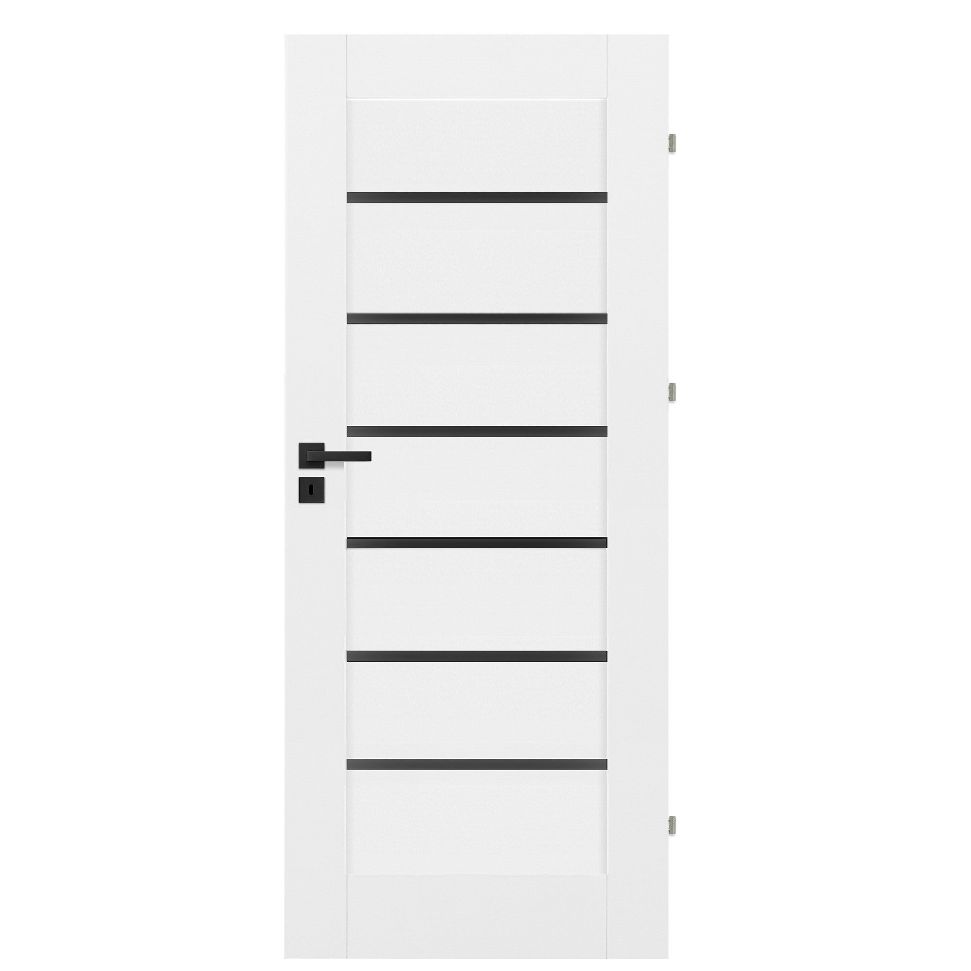 Skrzydło pokojowe Hestia 90 prawe białe/czarna szyba