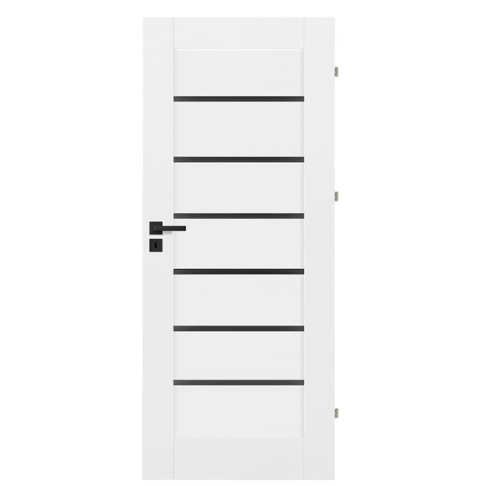 Skrzydło pokojowe Hestia 90 prawe białe/czarna szyba