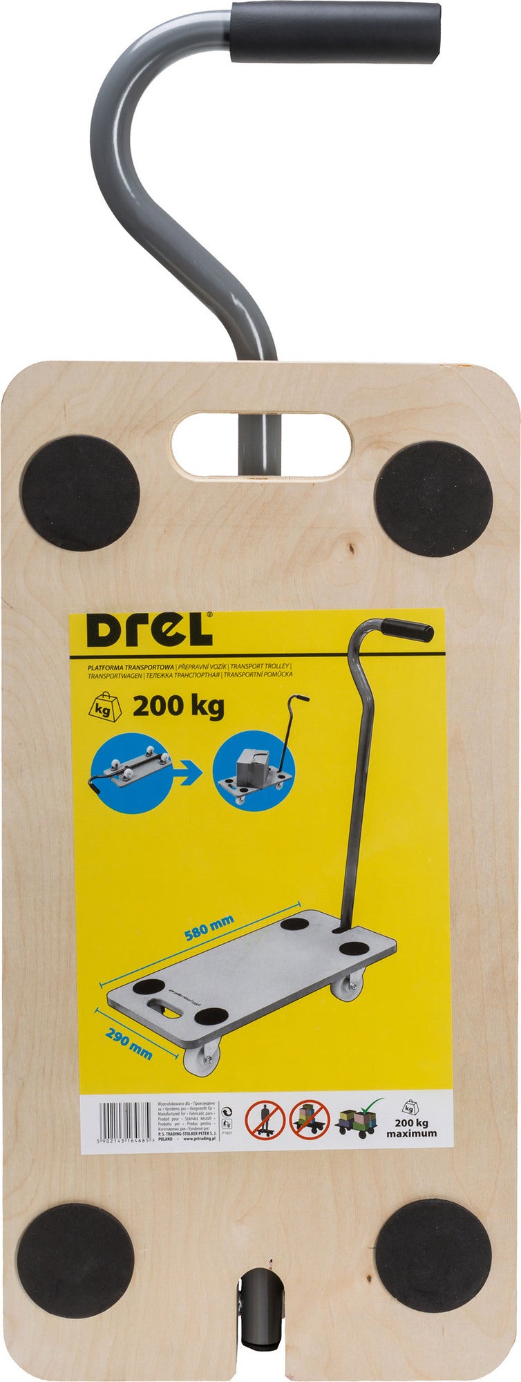 Platforma transportowa 580x290 mm, nośność 200 kg  1