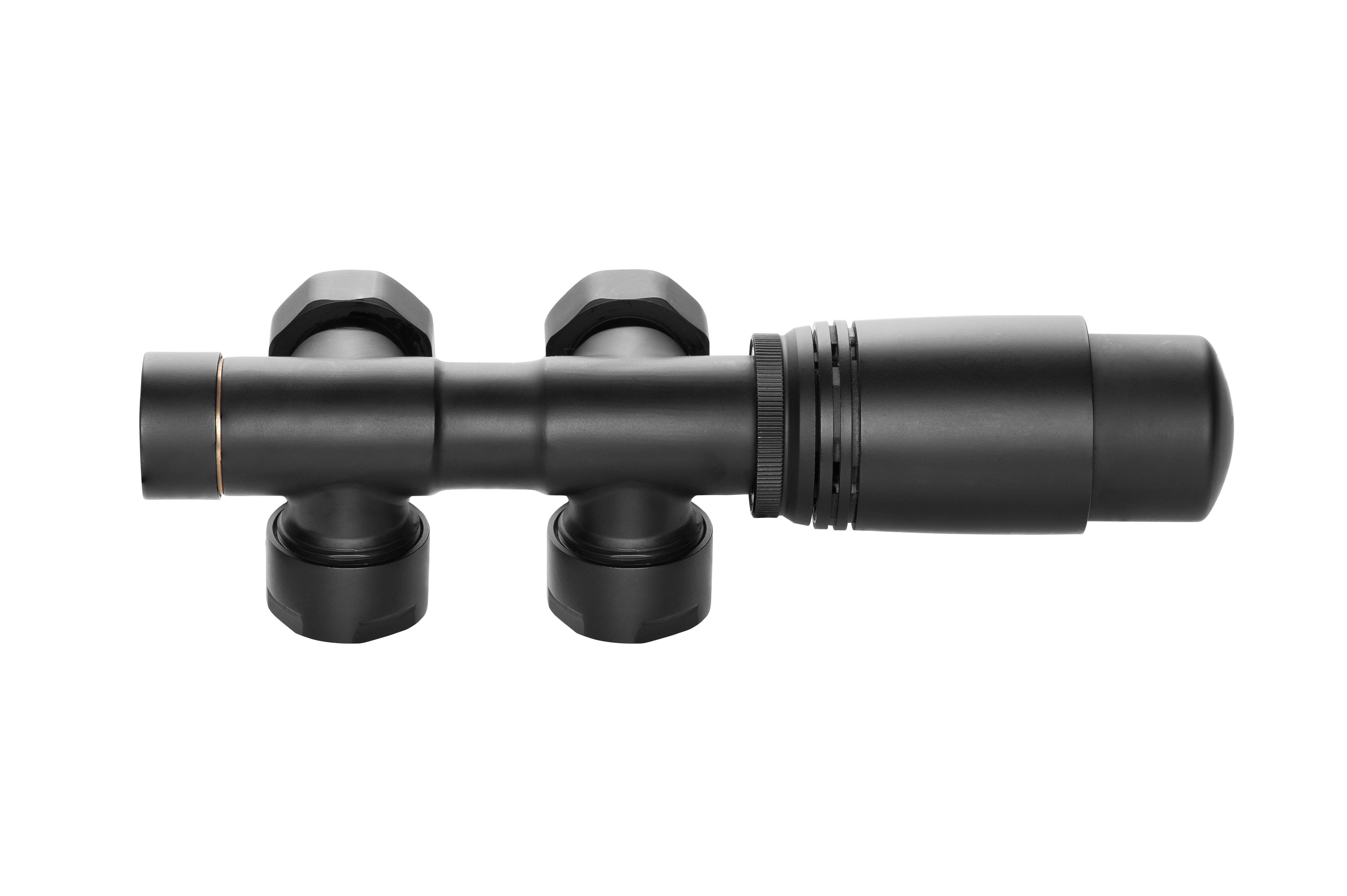 Zestaw termostatyczny Prov Duo-Plex 1/2" ze złączkami, czarny 2