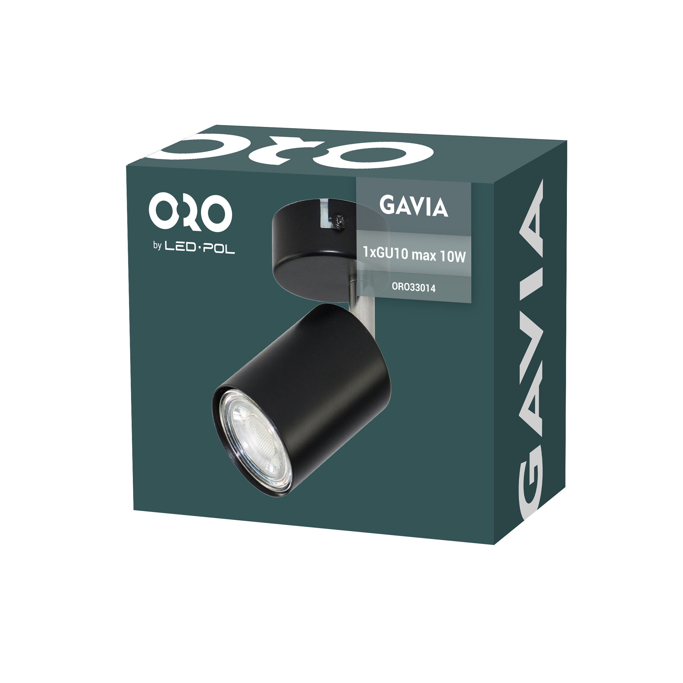 Lampa ścienno-sufitowa GAVIA 1xGU10 kolor czarny, kinkiet, obrotowy 1