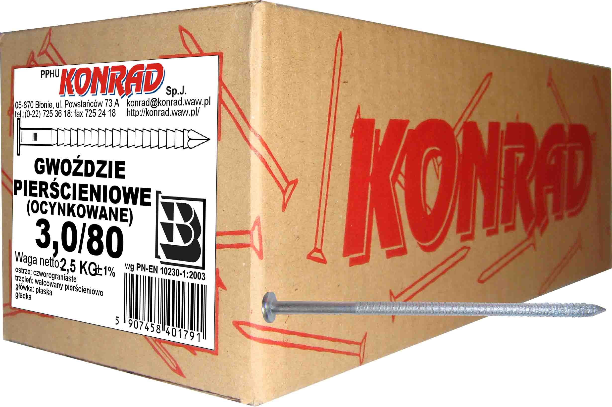 Gwóźdź pierścieniowy 3.0x80 mm (2.5 kg) 1