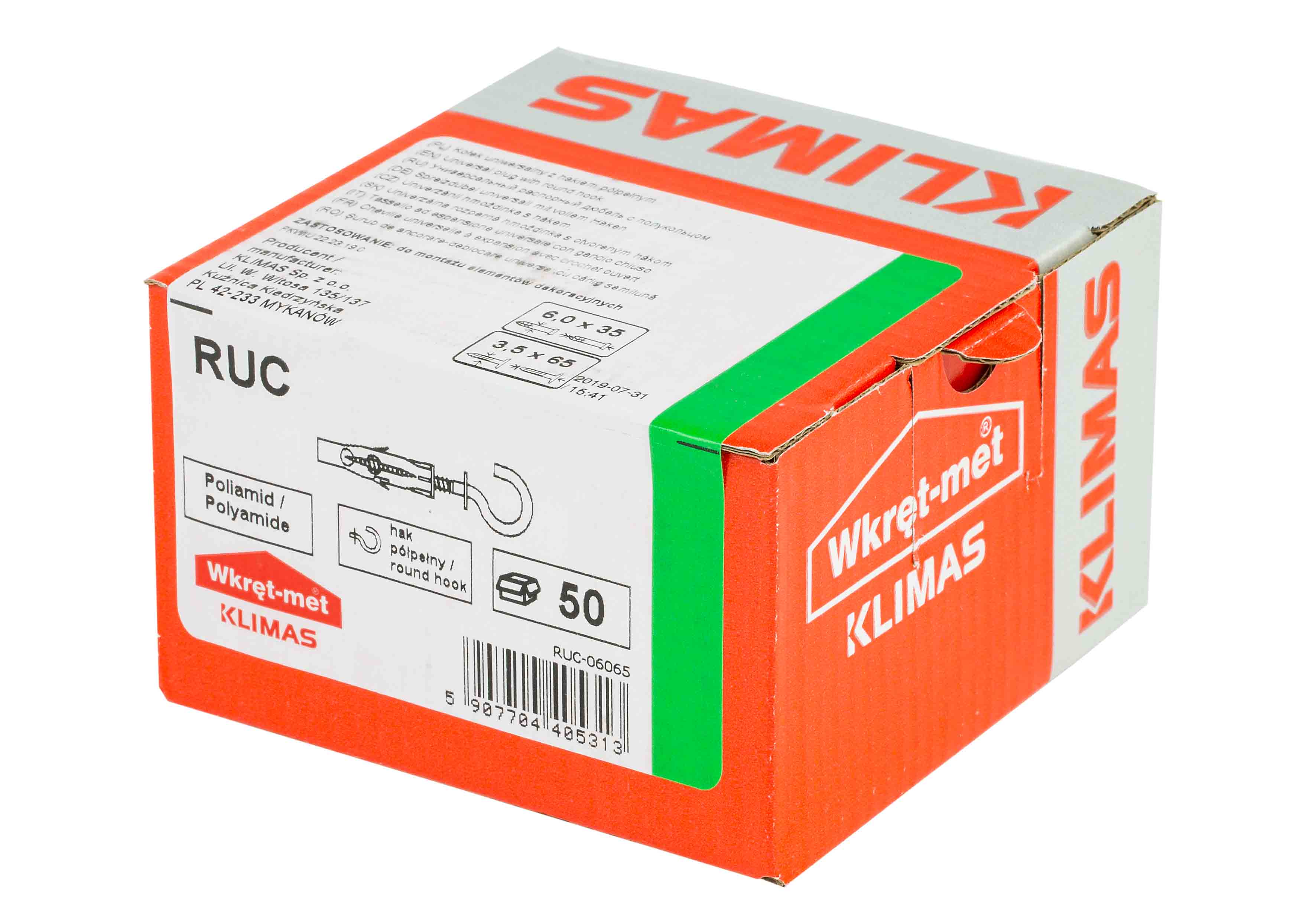 Kołek uniwersalny z hakiem półprostym fi 8 4.5x83 mm 25 szt. 1