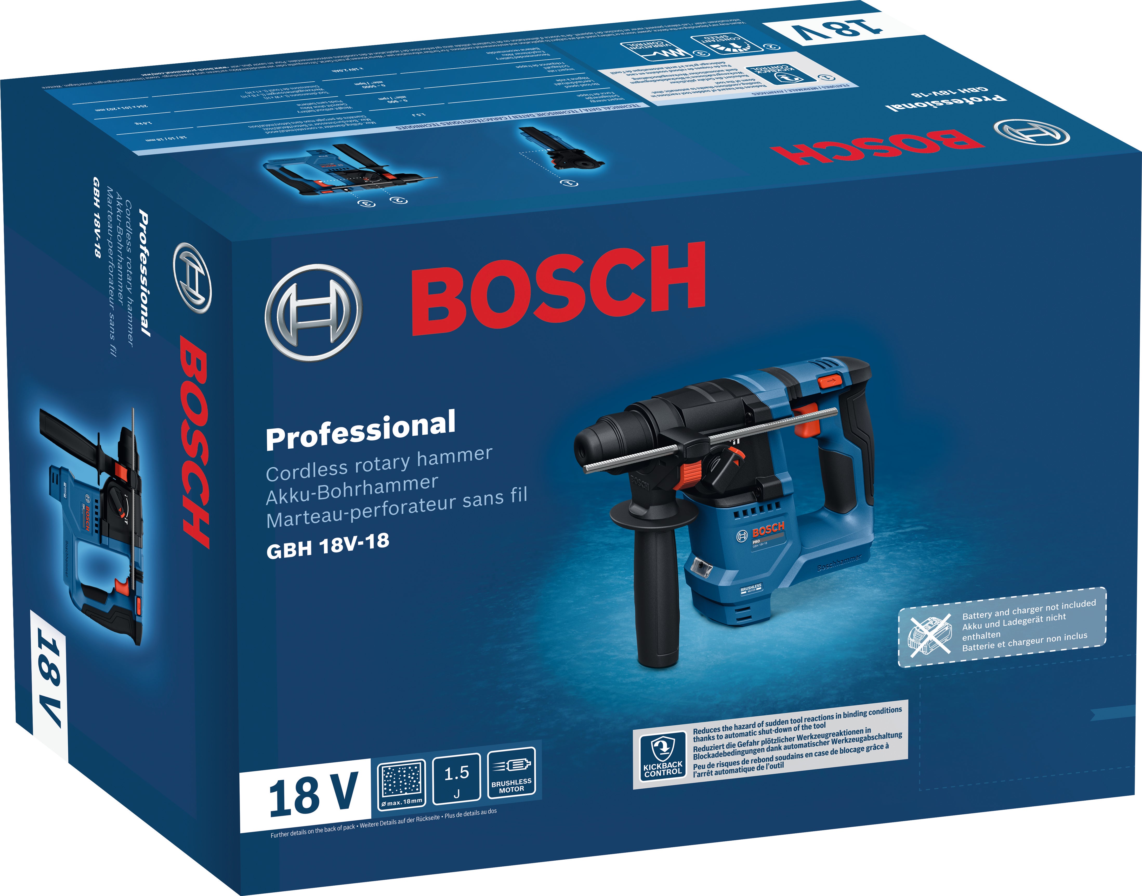 Młotowiertarka akumulatorowa Bosch GBH 18V-18 0611927000 4