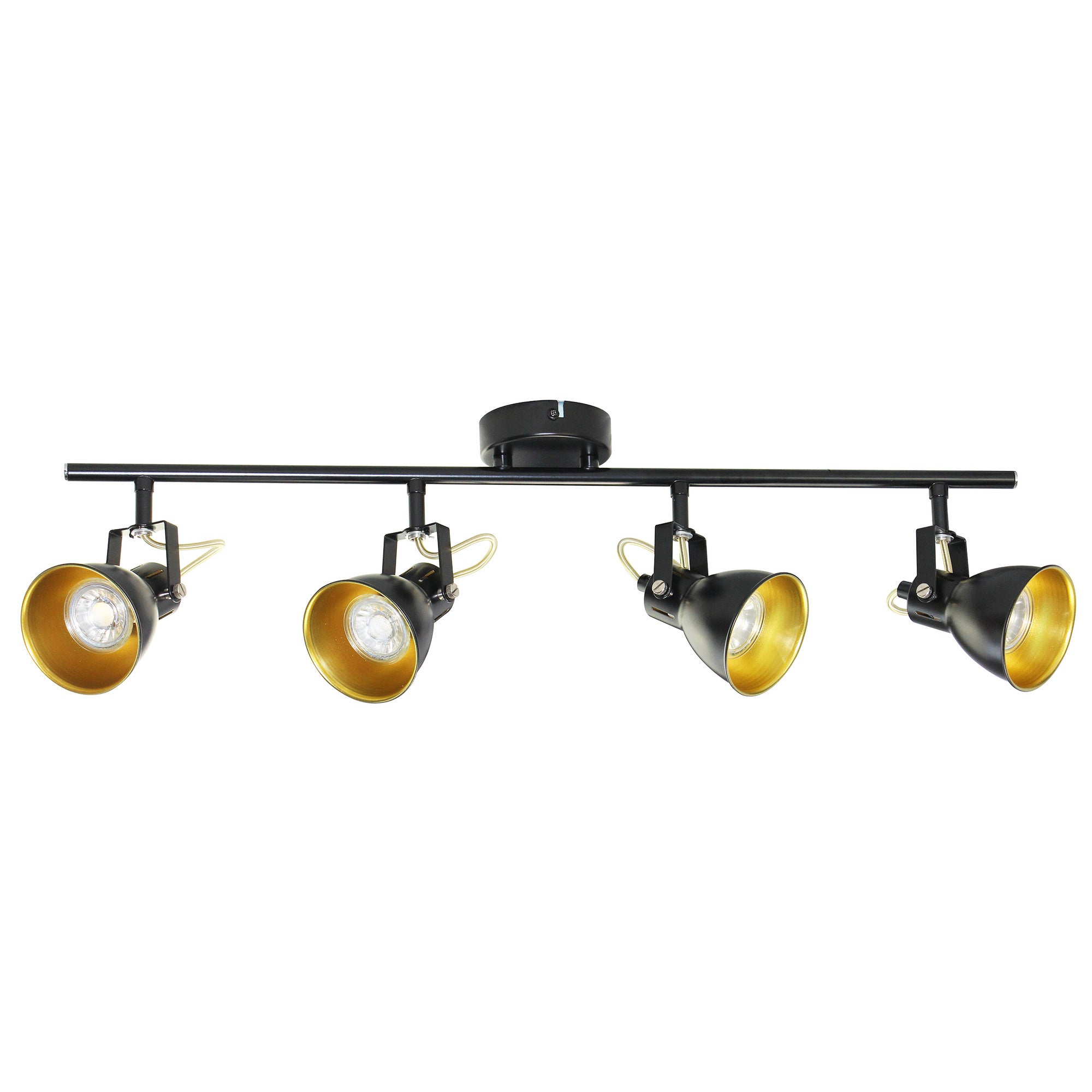 Lampa ścienno-sufitowa FALCO 4xGU10 kolor czarno-złoty, listwa, obrotowa