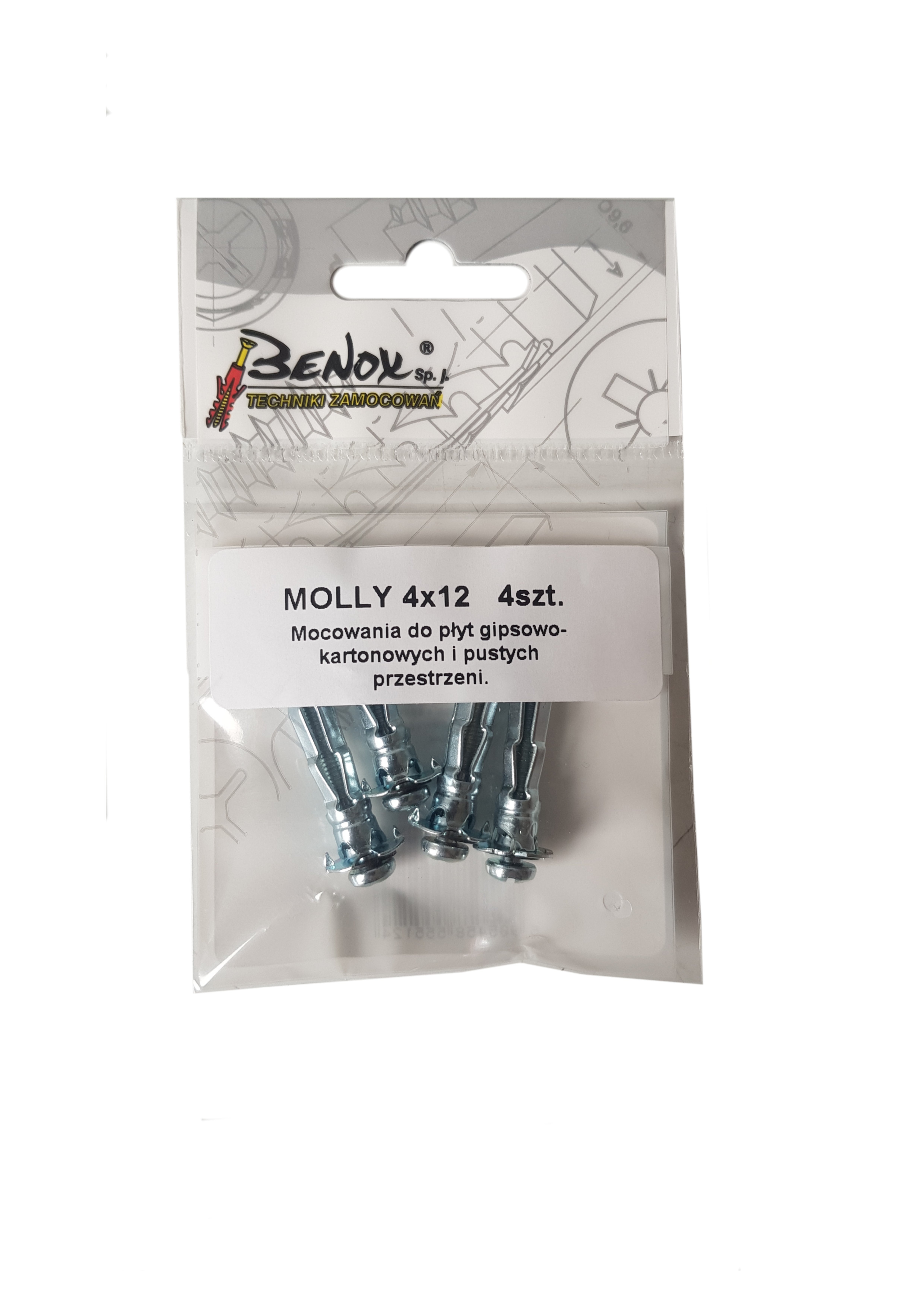 Kołek typu Molly do pustych przestrzeni 8x32 mm (4 szt.) 1