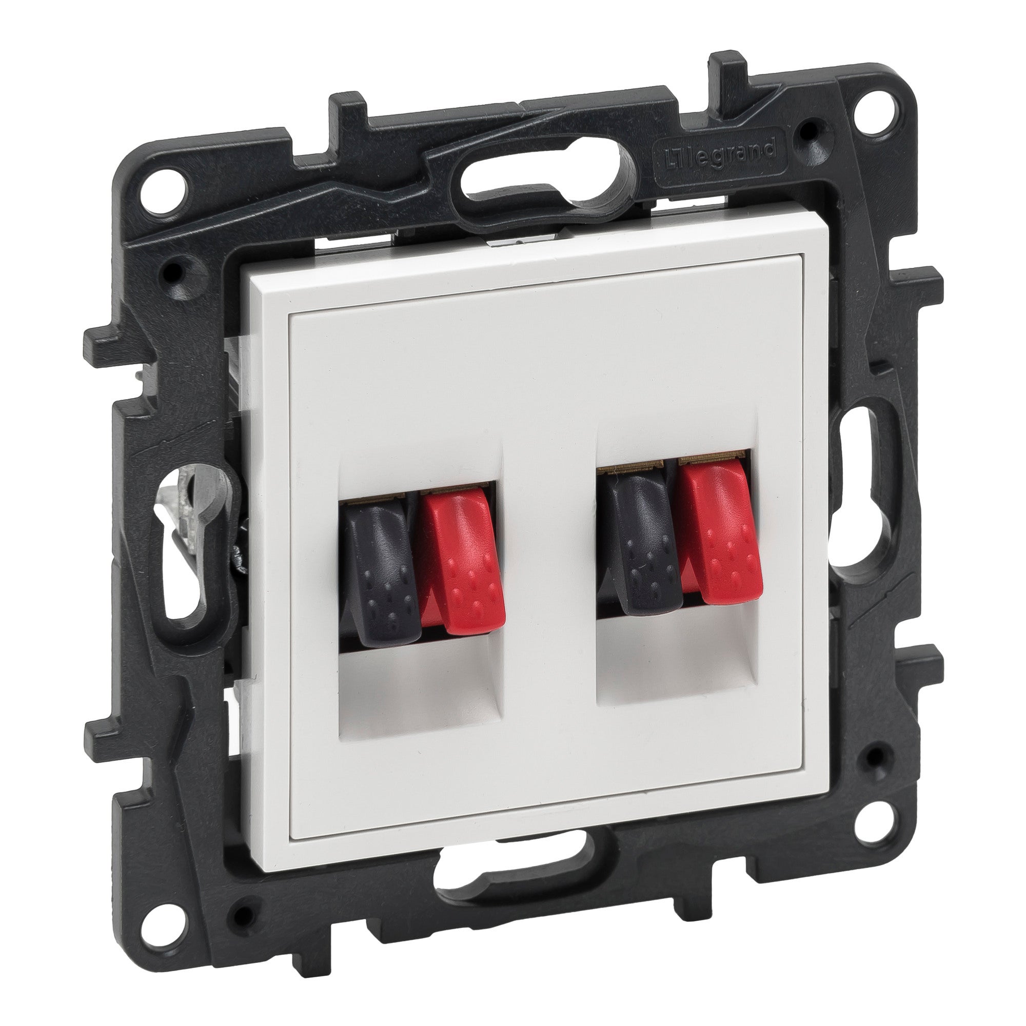 Niloe Step biały gniazdo głośnikowe podwójne