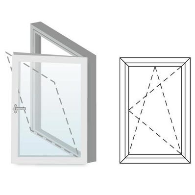 Okno fasadowe 3-szybowe PCV O14 rozwierno-uchylne jednoskrzydłowe prawe 865x1135 mm białe