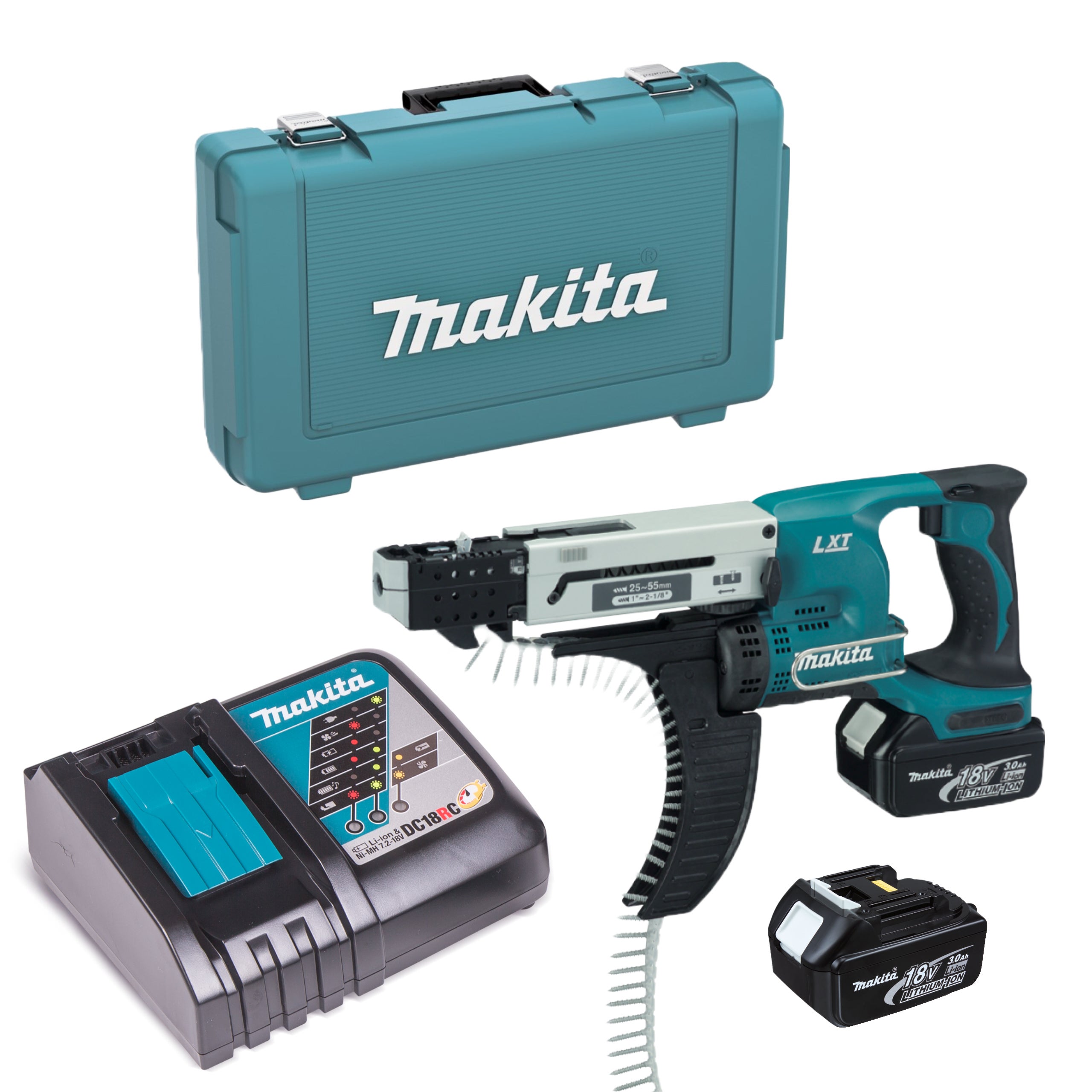 Wkrętarka taśmowa 18V DFR550RFE Makita / 2 x 3,0Ah 1