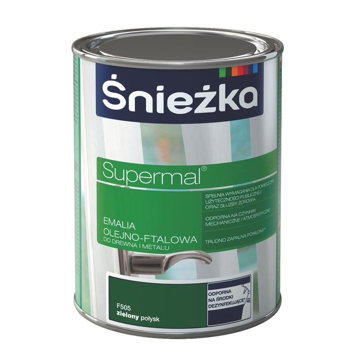 Emalia olejno-ftalowa Śnieżka Supermal zielony 5l
