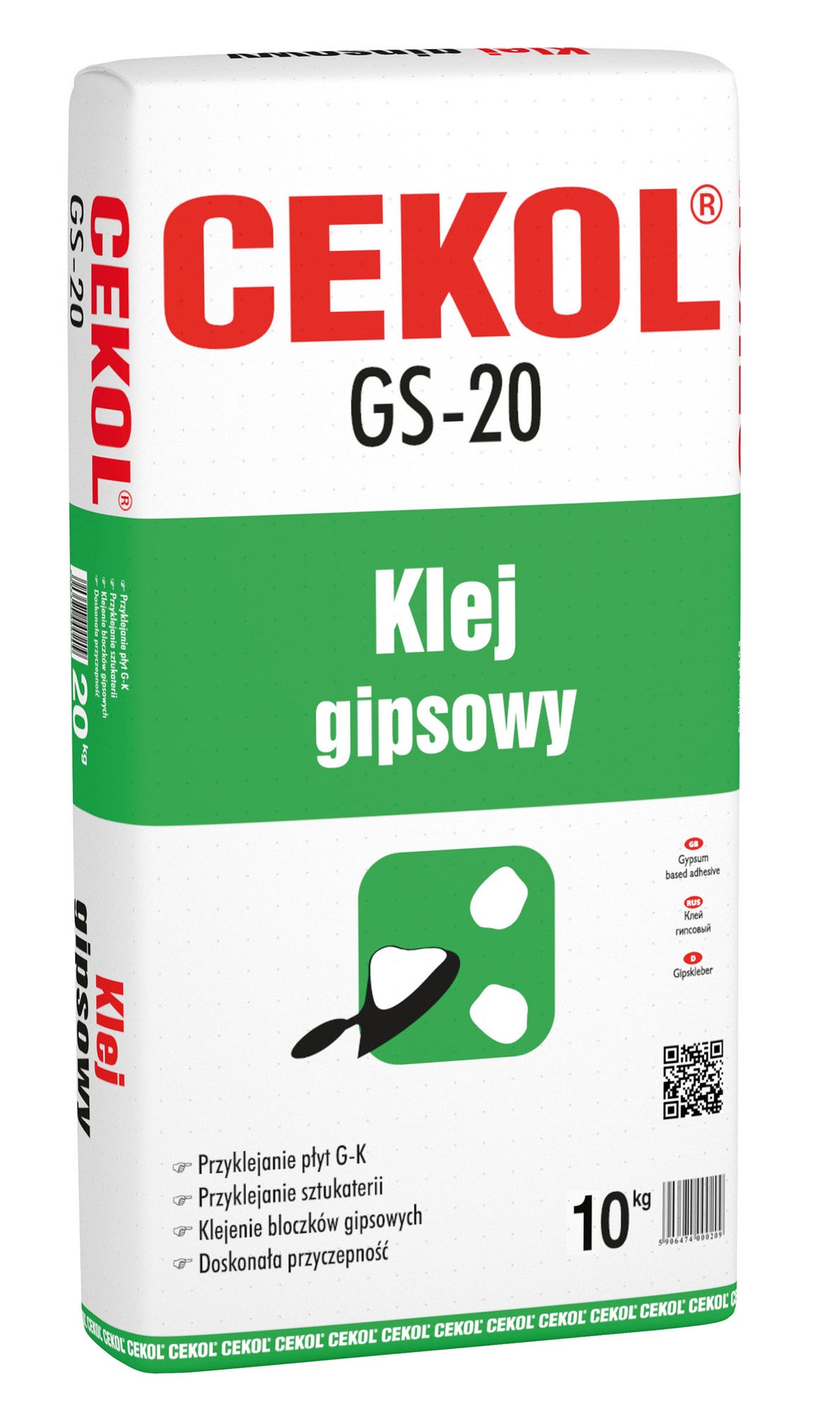 Klej gipsowy Cekol GS-20 10 kg 0