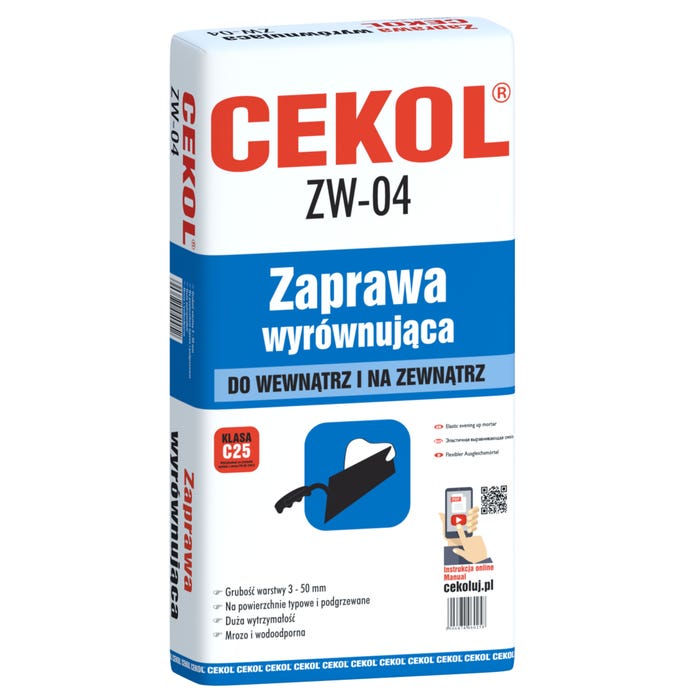 Zaprawa wyrównująca Cekol ZW-04 22 kg, 3-50 mm